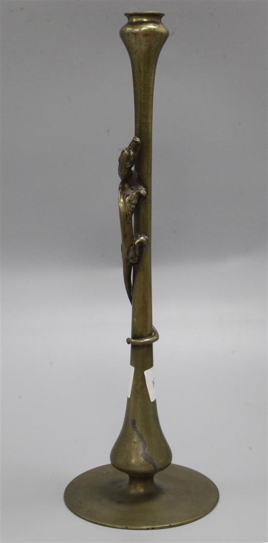 A Chinese or Japanese bronze slender vase, height 36.5cm